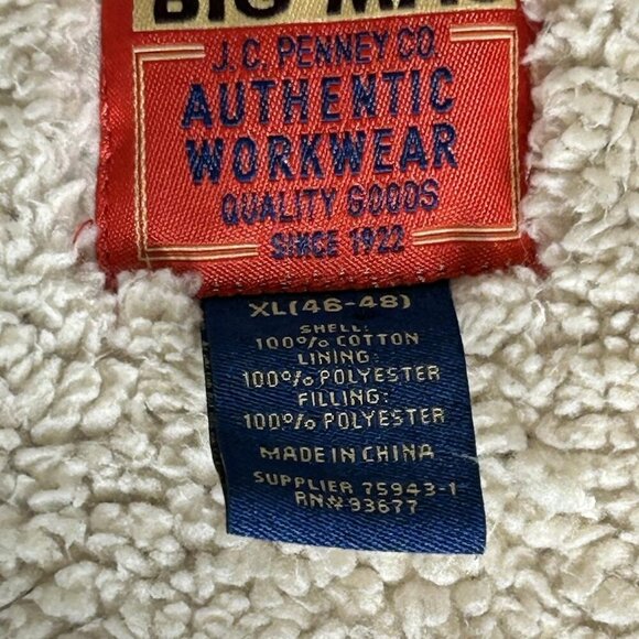 Big Mac Shirt Jacket Mens XL Blue Plaid Sherpa Lined Flannel Workwear Warm - Picture 5 of 12